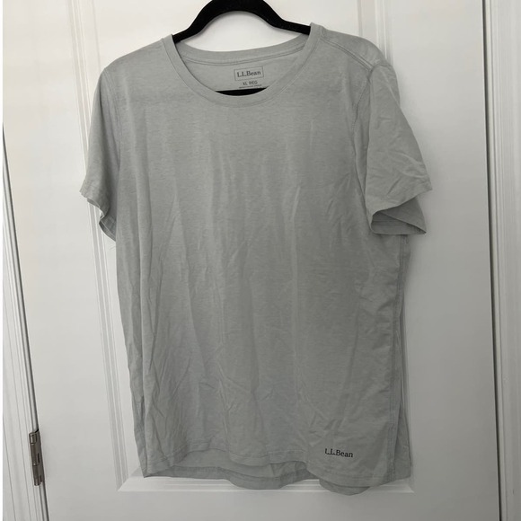 L.L.Bean Regular Fit Short Sleeve Crew Neck Plain T-Shirt Top Gray Men's Size XS - Picture 1 of 5